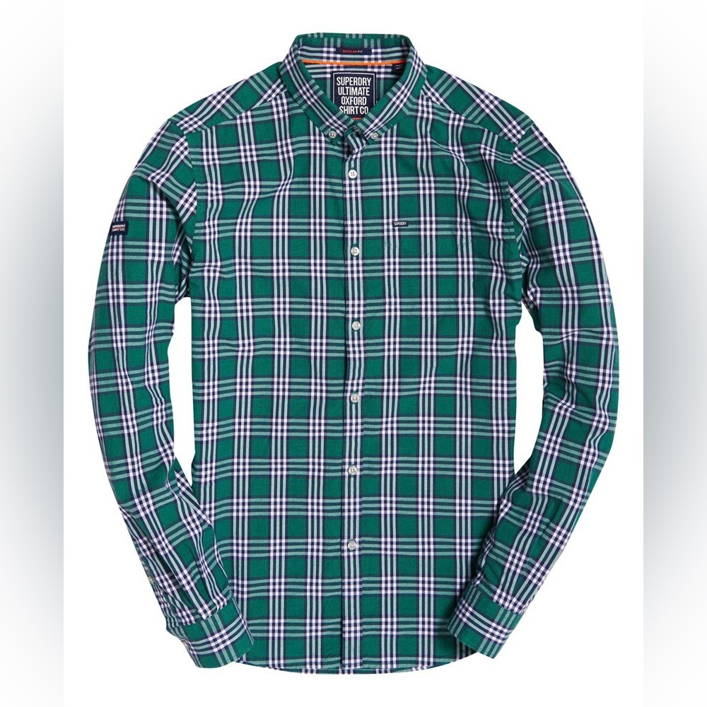 SUPERDRY Ultimate University Oxford Shirt Regular Fit Long Sleeve Size XXL 2XL